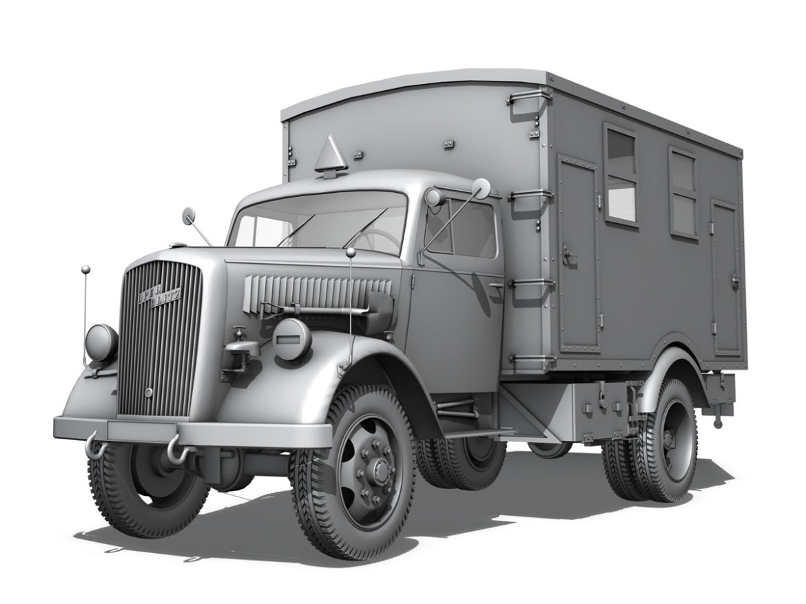 opel blitz – 3t truck with kofferaufbau 3d model c4d lwo obj 265069