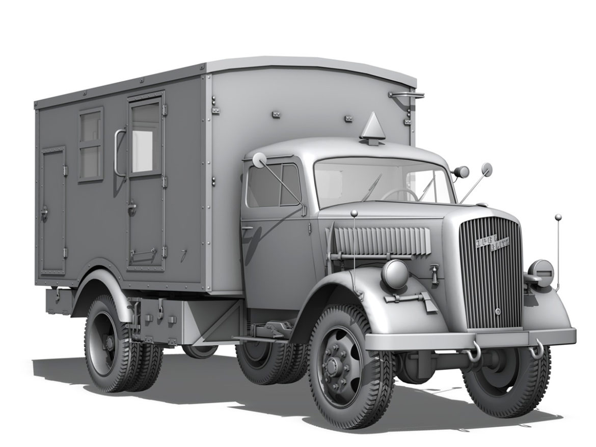 opel blitz – 3t truck with kofferaufbau 3d model c4d lwo obj 265074