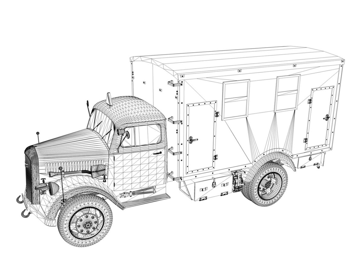 opel blitz – 3t truck with kofferaufbau- 21 pzdiv 3d model 3ds c4d lwo obj 265092