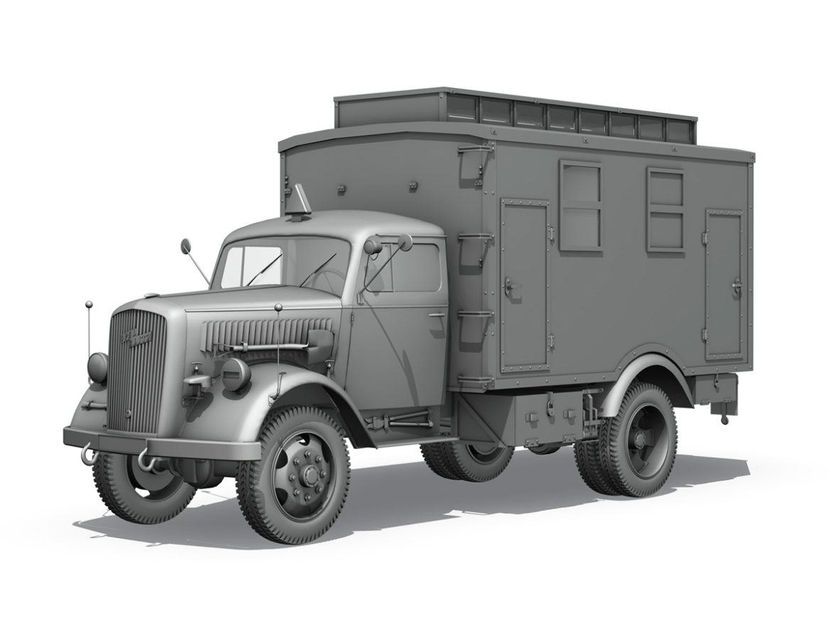 opel blitz – 3t ambulance truck – 21 pzdiv 3d model 3ds c4d lwo obj 265108