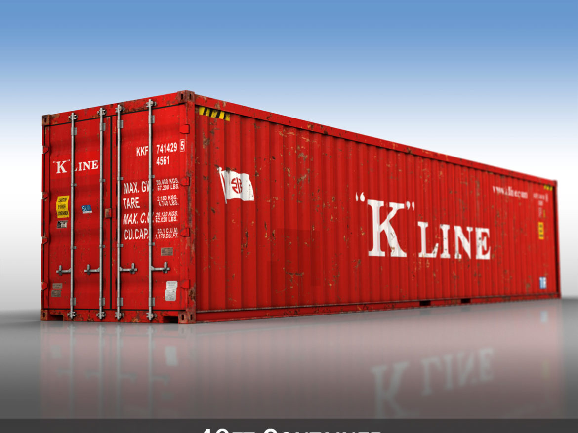 40ft shipping container – k line 3d model 3ds fbx lwo lw lws obj c4d 265115