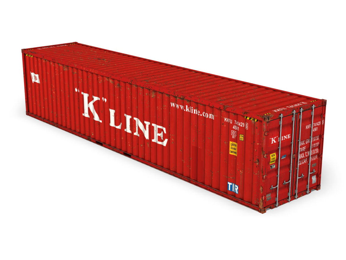 40ft shipping container – k line 3d model 3ds fbx lwo lw lws obj c4d 265116