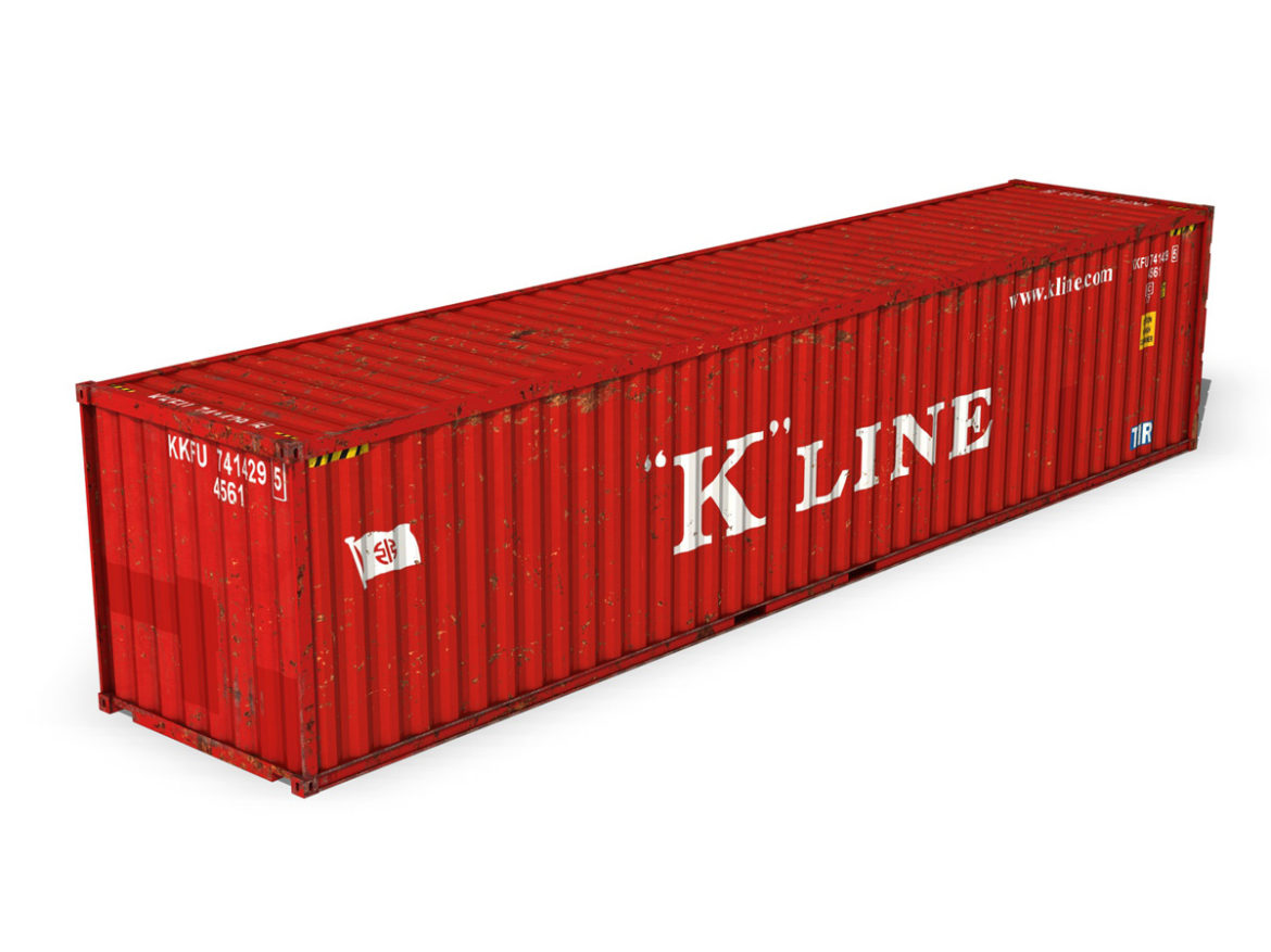 40ft shipping container – k line 3d model 3ds fbx lwo lw lws obj c4d 265120