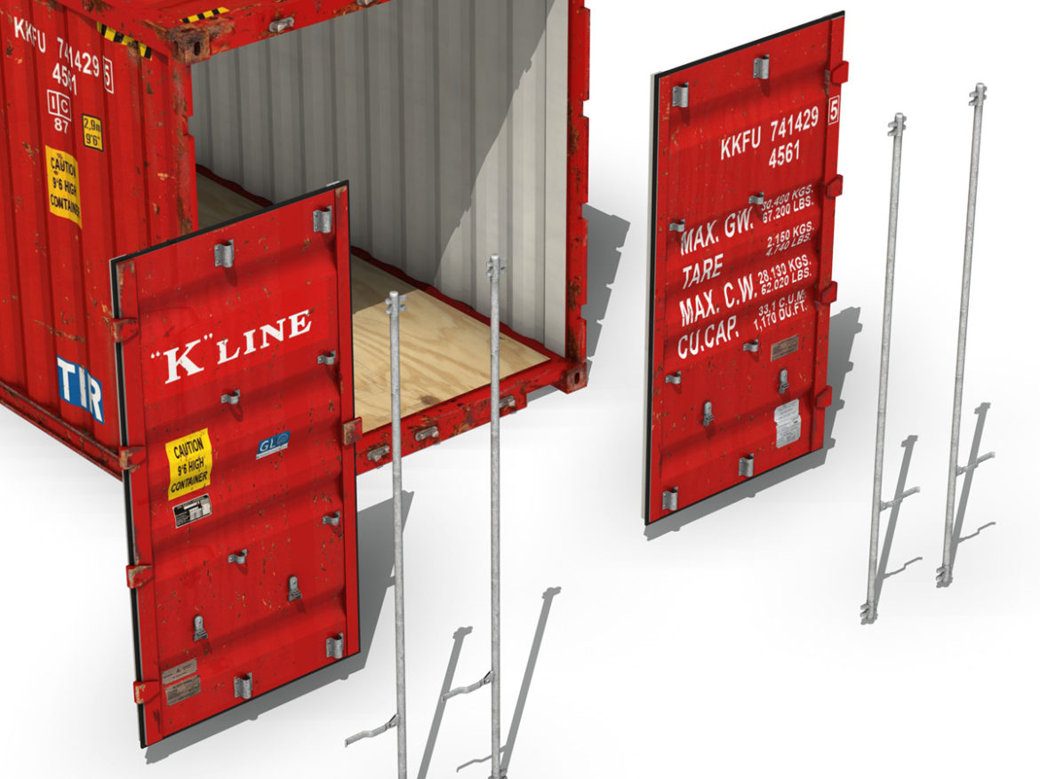 40ft shipping container – k line 3d model 3ds fbx lwo lw lws obj c4d 265123