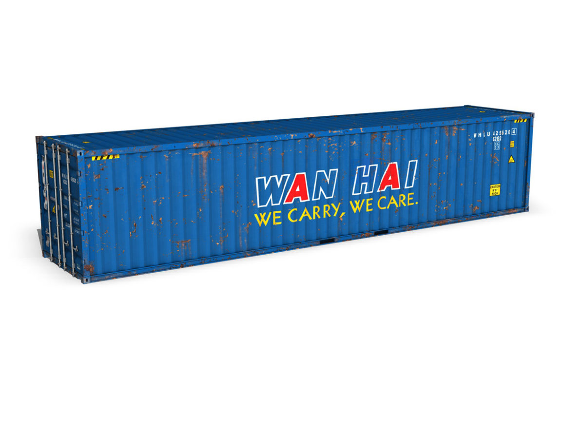 40ft shipping container – wan hai 3d model 3ds fbx lwo lw lws obj c4d 265152