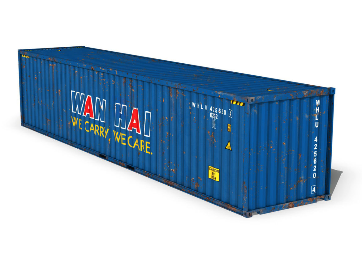 40ft shipping container – wan hai 3d model 3ds fbx lwo lw lws obj c4d 265153