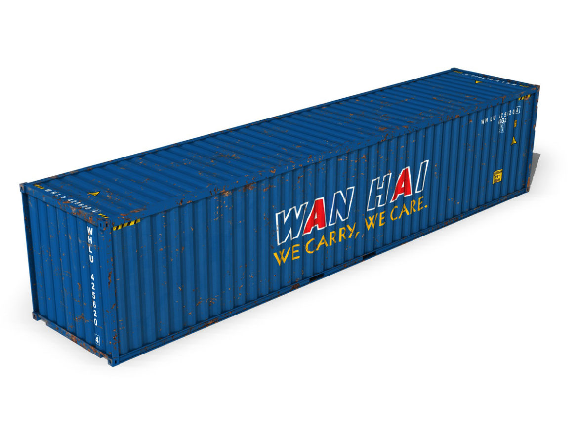 40ft shipping container – wan hai 3d model 3ds fbx lwo lw lws obj c4d 265154