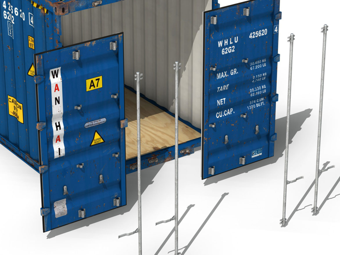 40ft shipping container – wan hai 3d model 3ds fbx lwo lw lws obj c4d 265157