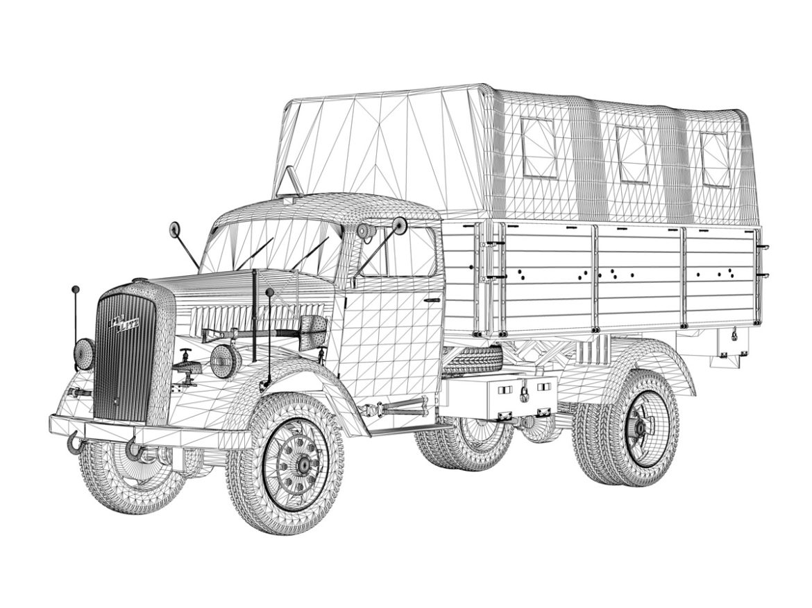 opel blitz – 3t cargo truck 3d model 3ds fbx lwo lw lws obj c4d 265175