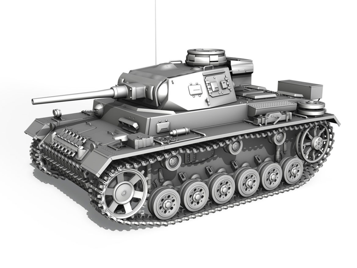 pzkpfw iii – panzer 3 – ausf.j – 624 3d model 3ds fbx lwo lw lws obj c4d 265308