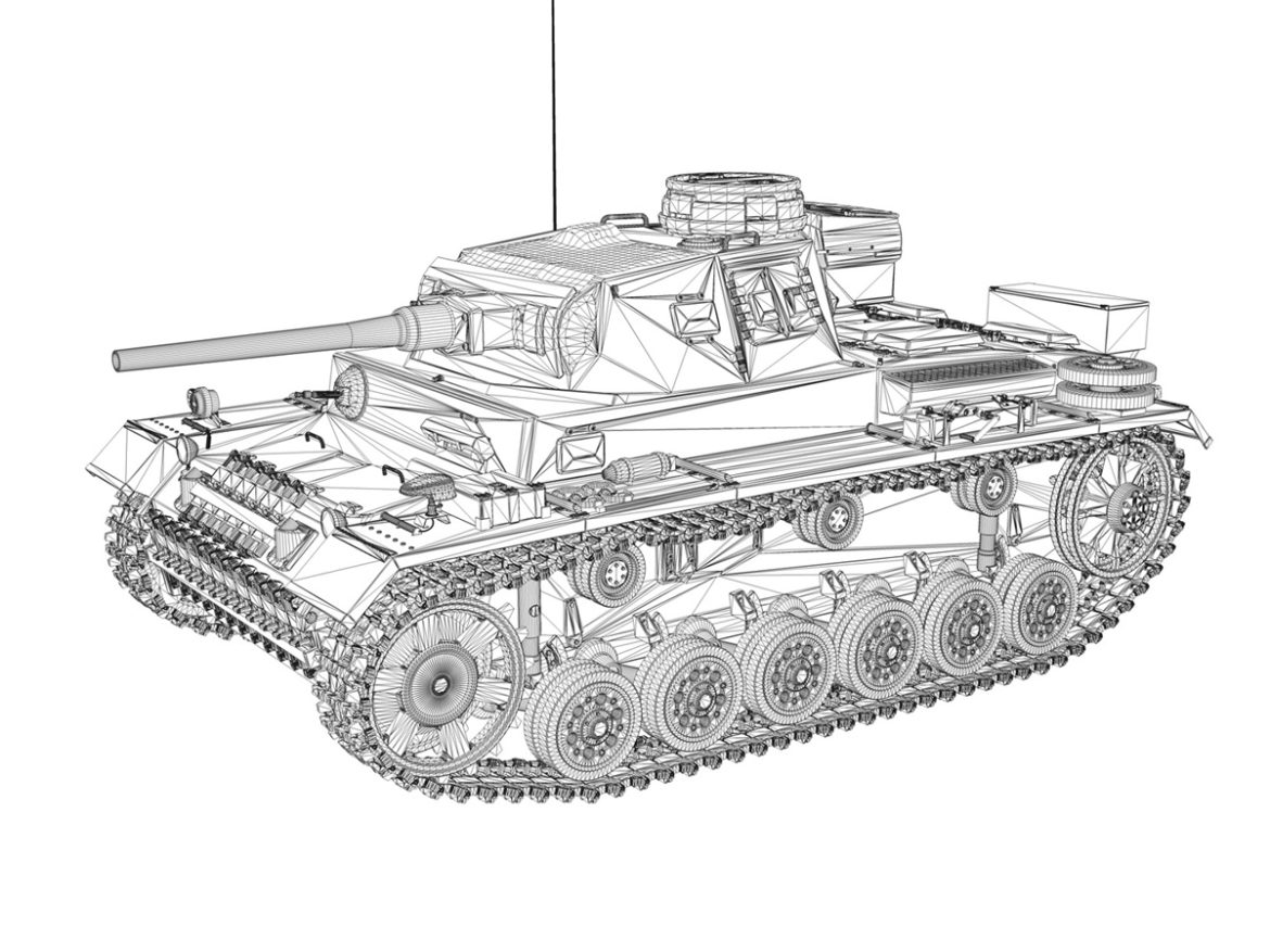 pzkpfw iii – panzer 3 – ausf.j – 624 3d model 3ds fbx lwo lw lws obj c4d 265309