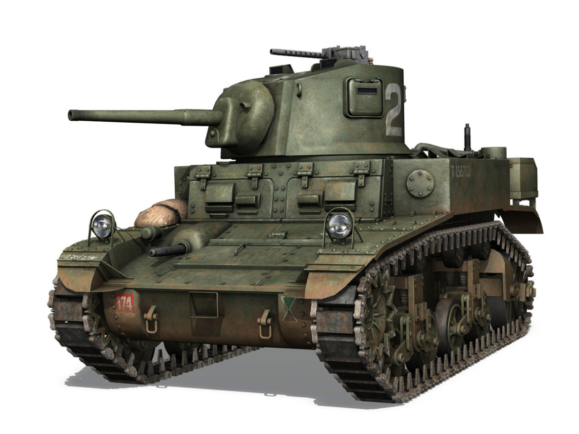 m3a1 light tank stuart – 156700 3d model c4d fbx lwo lw lws obj 3ds 265337