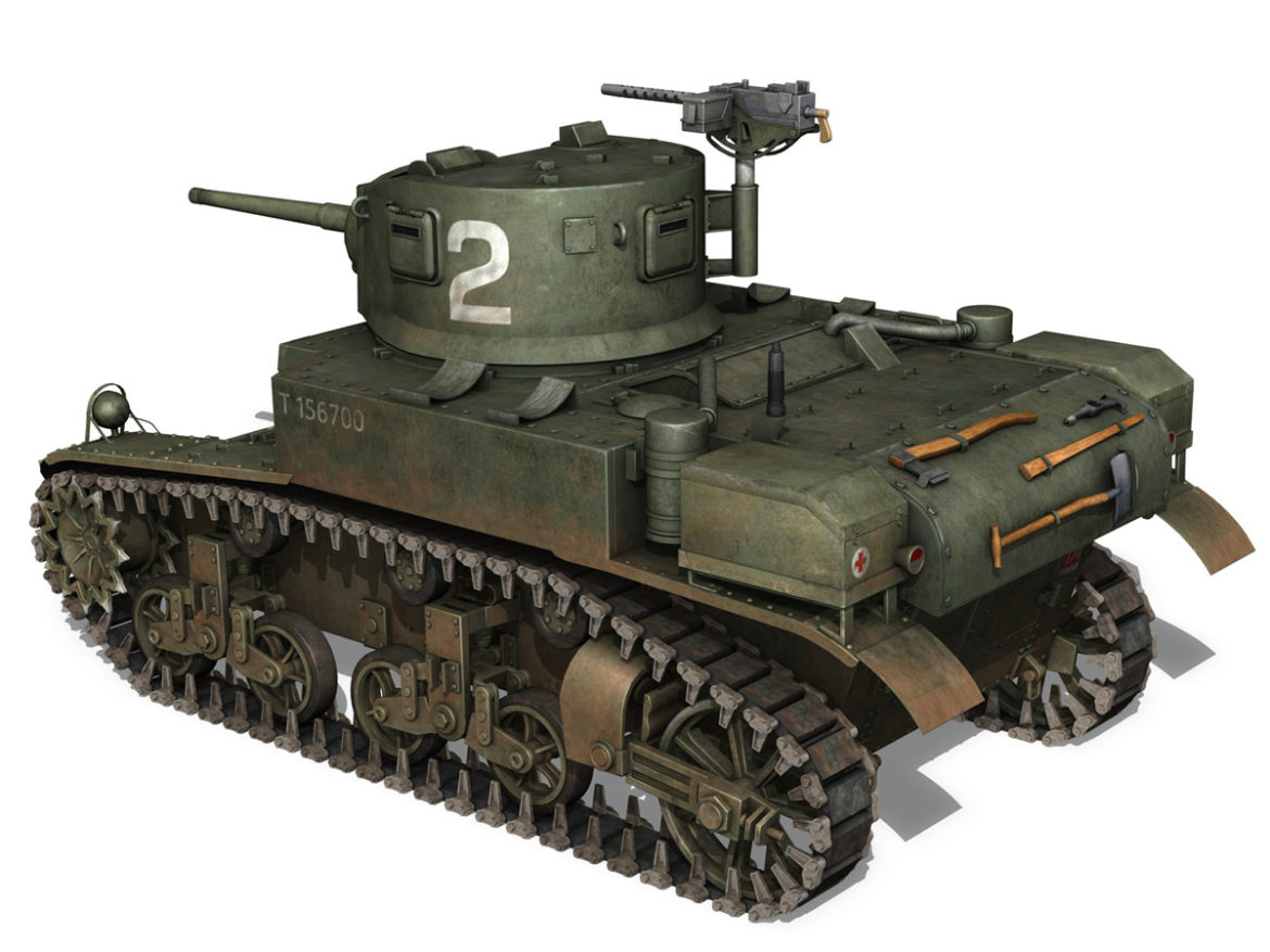 m3a1 light tank stuart – 156700 3d model c4d fbx lwo lw lws obj 3ds 265339