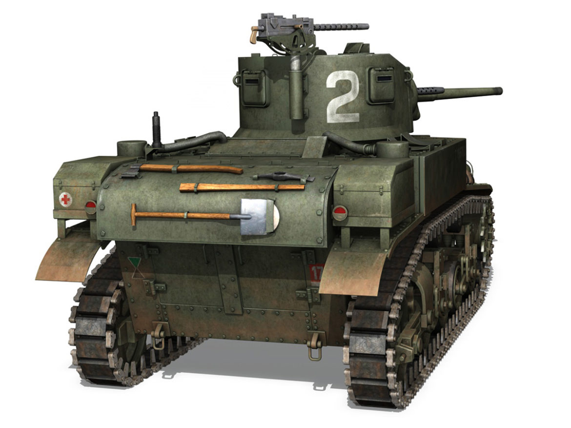 m3a1 light tank stuart – 156700 3d model c4d fbx lwo lw lws obj 3ds 265340