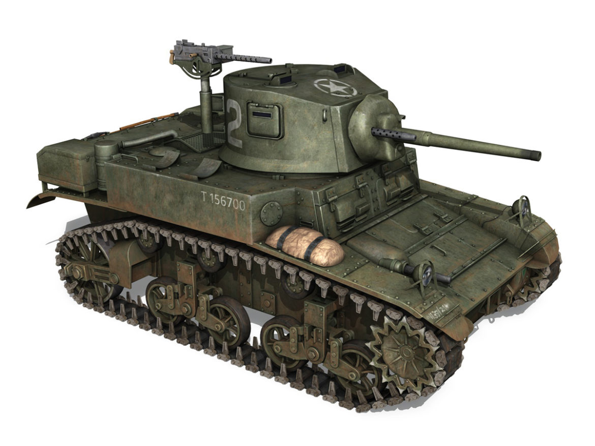 m3a1 light tank stuart – 156700 3d model c4d fbx lwo lw lws obj 3ds 265343