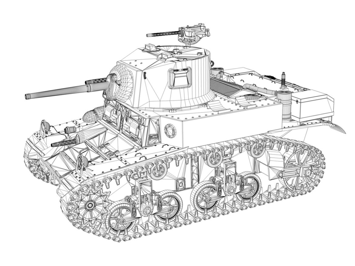 m3a1 light tank stuart – 156700 3d model c4d fbx lwo lw lws obj 3ds 265345