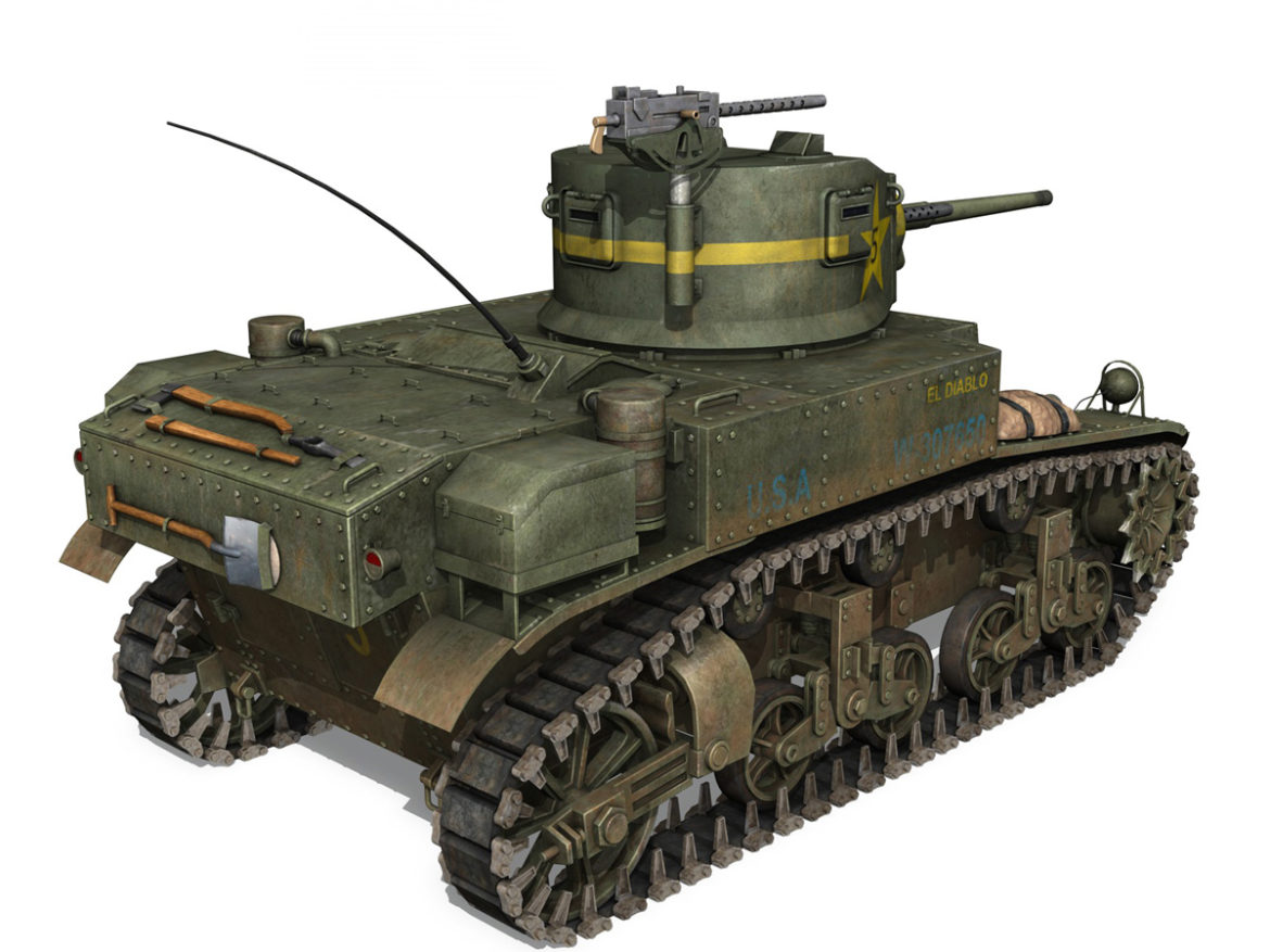 m3 light tank stuart – el diablo 3d model 3ds c4d fbx lwo lw lws obj 265358