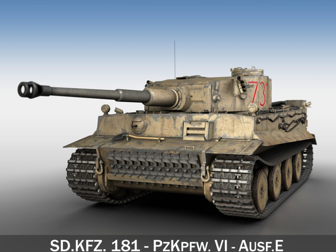 panzer vi – tiger – 731 – early production 3d model 3ds lwo lw lws obj c4d fbx 265429