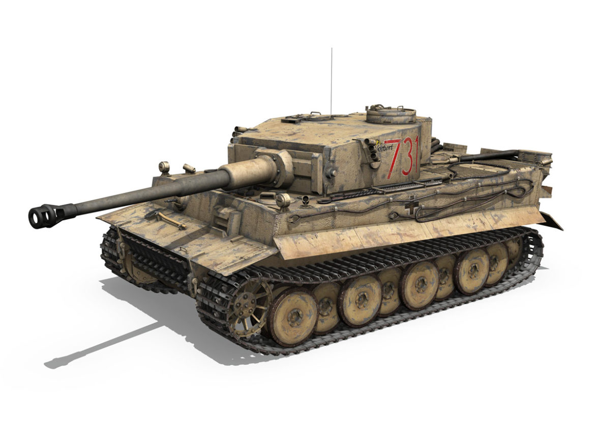 panzer vi – tiger – 731 – early production 3d model 3ds lwo lw lws obj c4d fbx 265431