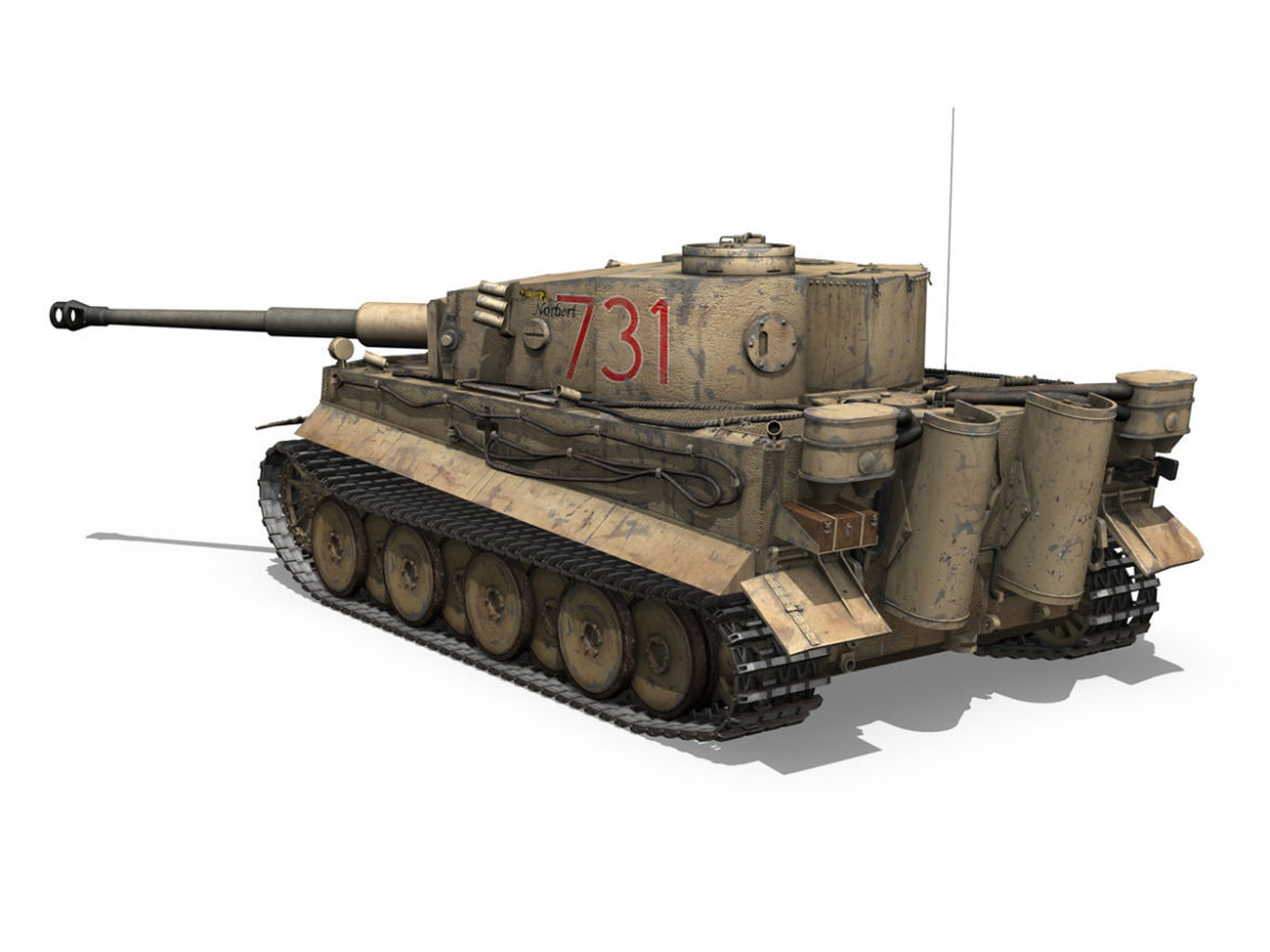panzer vi – tiger – 731 – early production 3d model 3ds lwo lw lws obj c4d fbx 265433