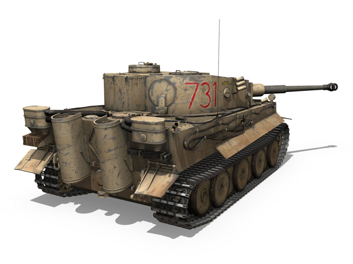panzer vi – tiger – 731 – early production 3d model 3ds lwo lw lws obj c4d fbx 265434