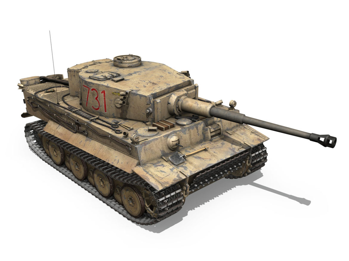 panzer vi – tiger – 731 – early production 3d model 3ds lwo lw lws obj c4d fbx 265436