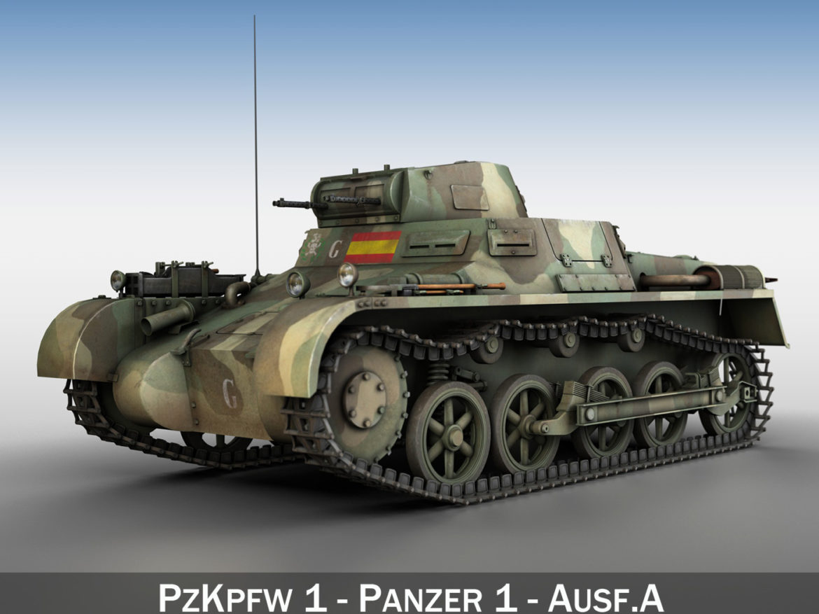 pzkpfw 1 – panzer 1 – ausf. a – g 3d model 3ds fbx lwo lw lws obj c4d 265447