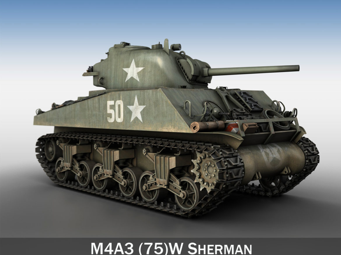 m4a3 75mm – sherman – 50 3d model 3ds fbx lwo lw lws obj c4d 265524