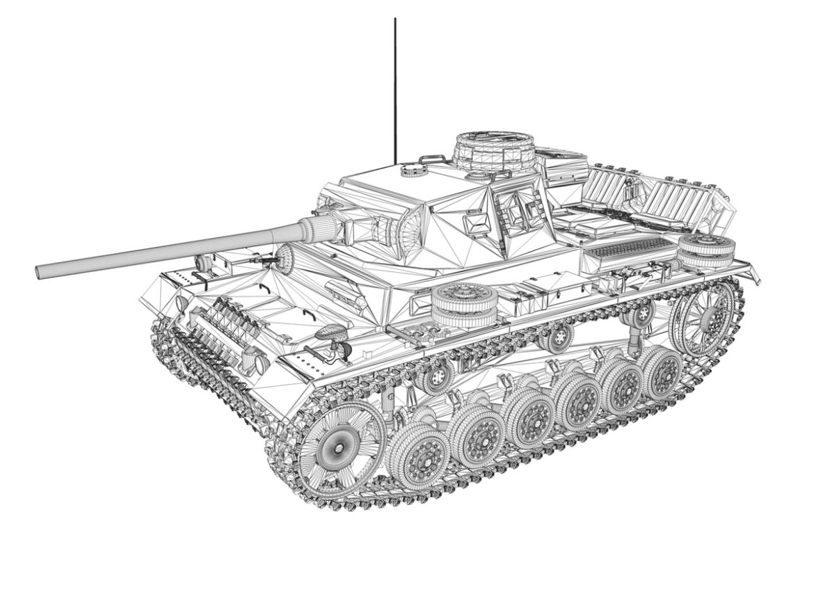 PzKpfw III - Panzerkampfwagen 3 - Ausf.J - DAK - 1 3D Model - FlatPyramid