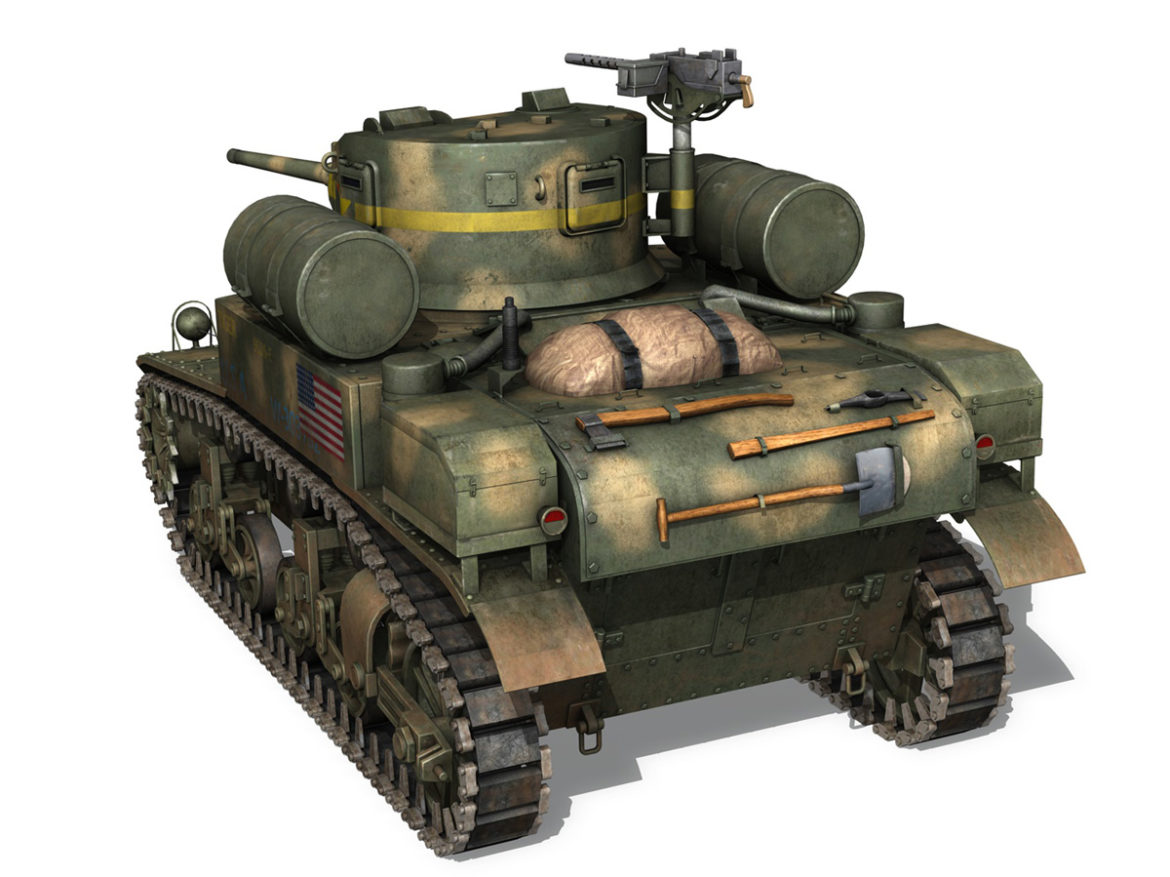 m3a1 light tank stuart – tiger 3d model 3ds c4d fbx lwo lw lws obj 265637