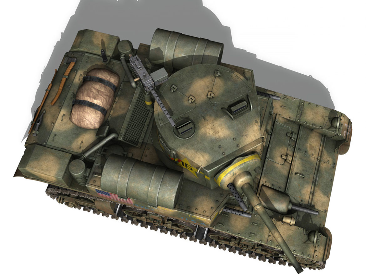 m3a1 light tank stuart – tiger 3d model 3ds c4d fbx lwo lw lws obj 265641