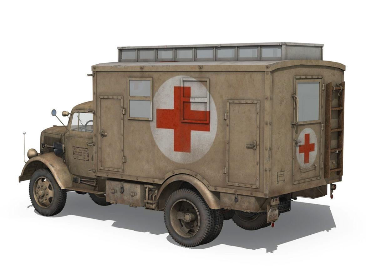 opel blitz – 3t ambulance truck – 2 pzdiv 3d model 3ds c4d fbx lwo lw lws obj 265756
