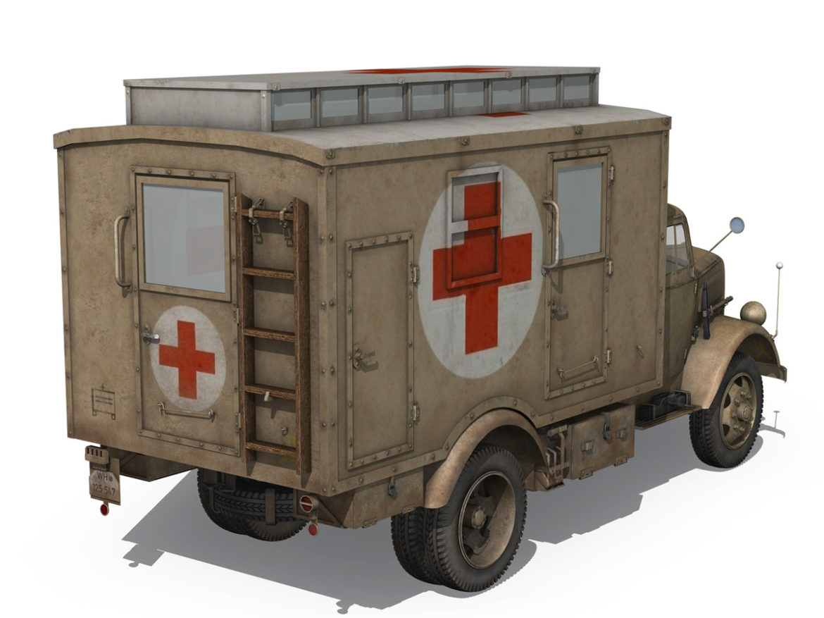 opel blitz – 3t ambulance truck – 2 pzdiv 3d model 3ds c4d fbx lwo lw lws obj 265757