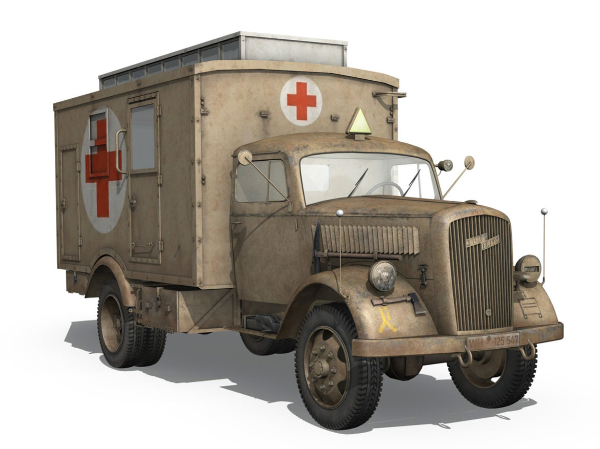 opel blitz – 3t ambulance truck – 2 pzdiv 3d model 3ds c4d fbx lwo lw lws obj 265760