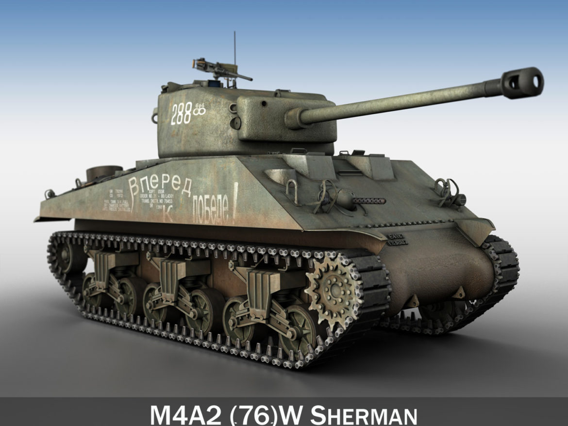 m4a2 sherman – 288 – russia 3d model 3ds fbx lwo lw lws obj c4d 265771