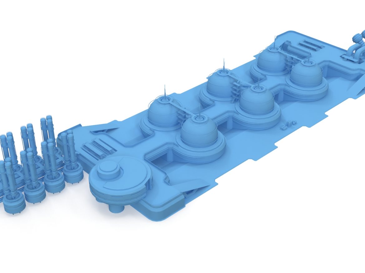 sci-fi gas storage base 3d model 3ds max fbx obj 265819