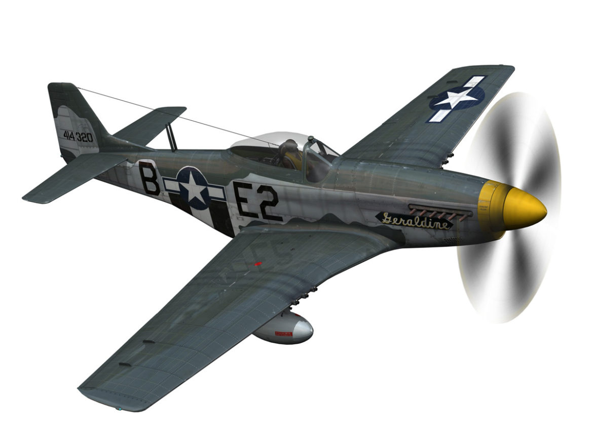 north american p-51d – geraldine 3d model fbx c4d lwo obj 265944