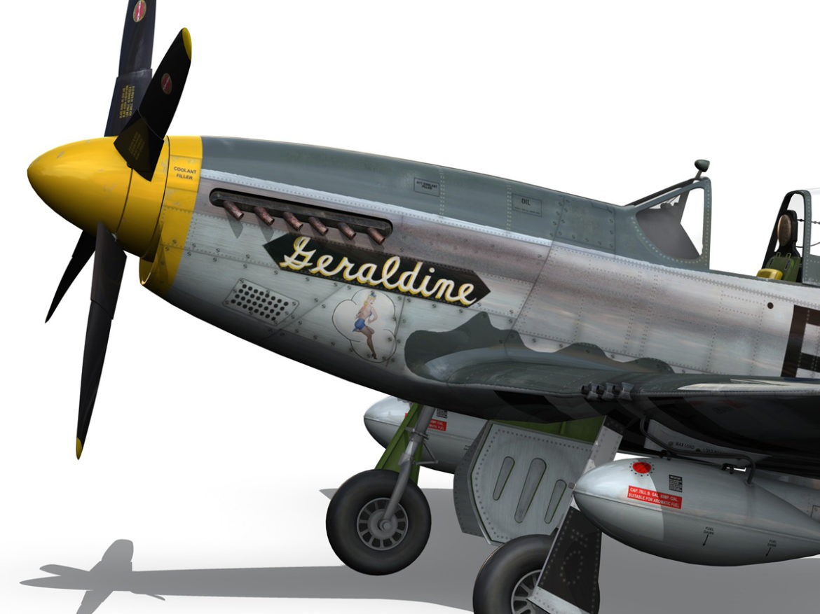 north american p-51d – geraldine 3d model fbx c4d lwo obj 265945
