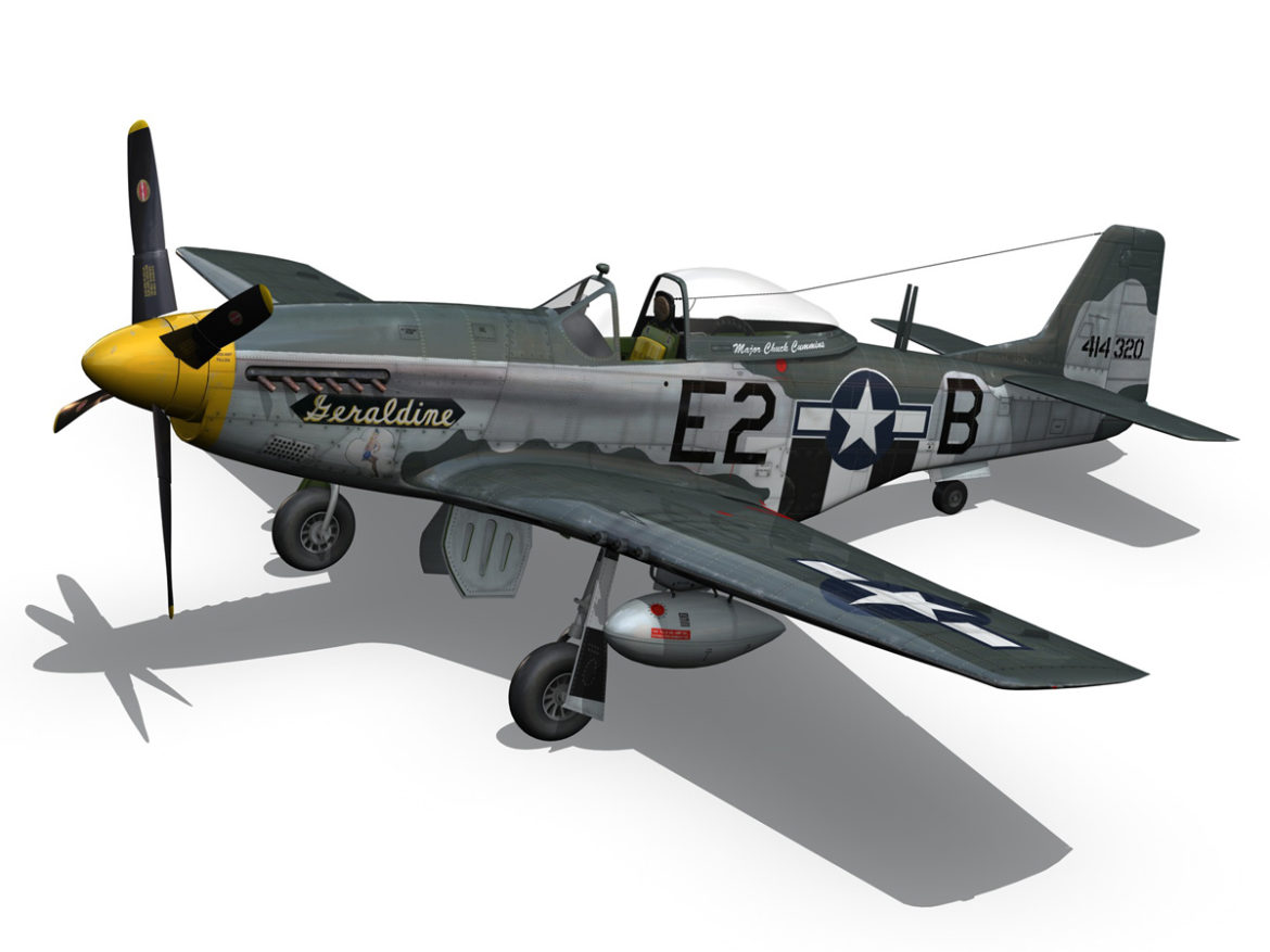 north american p-51d – geraldine 3d model fbx c4d lwo obj 265946