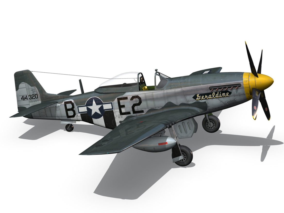 north american p-51d – geraldine 3d model fbx c4d lwo obj 265949