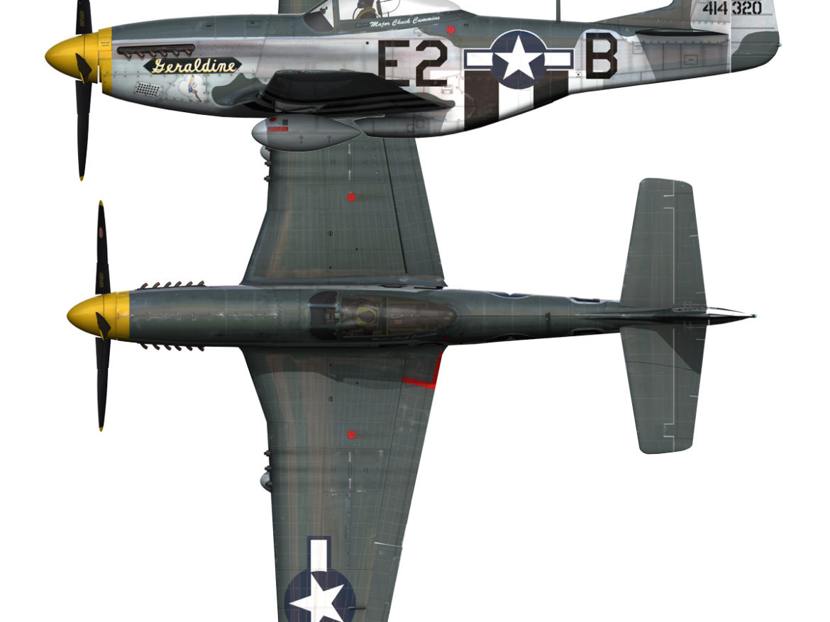 north american p-51d – geraldine 3d model fbx c4d lwo obj 265953