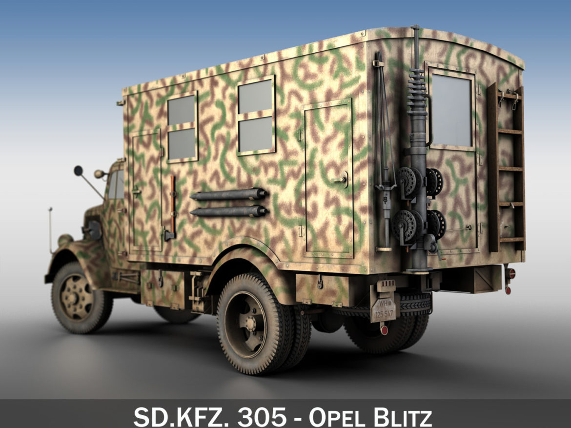 opel blitz – 3t truck with radiokoffer 3d model 3ds c4d fbx lwo lw lws obj 265977