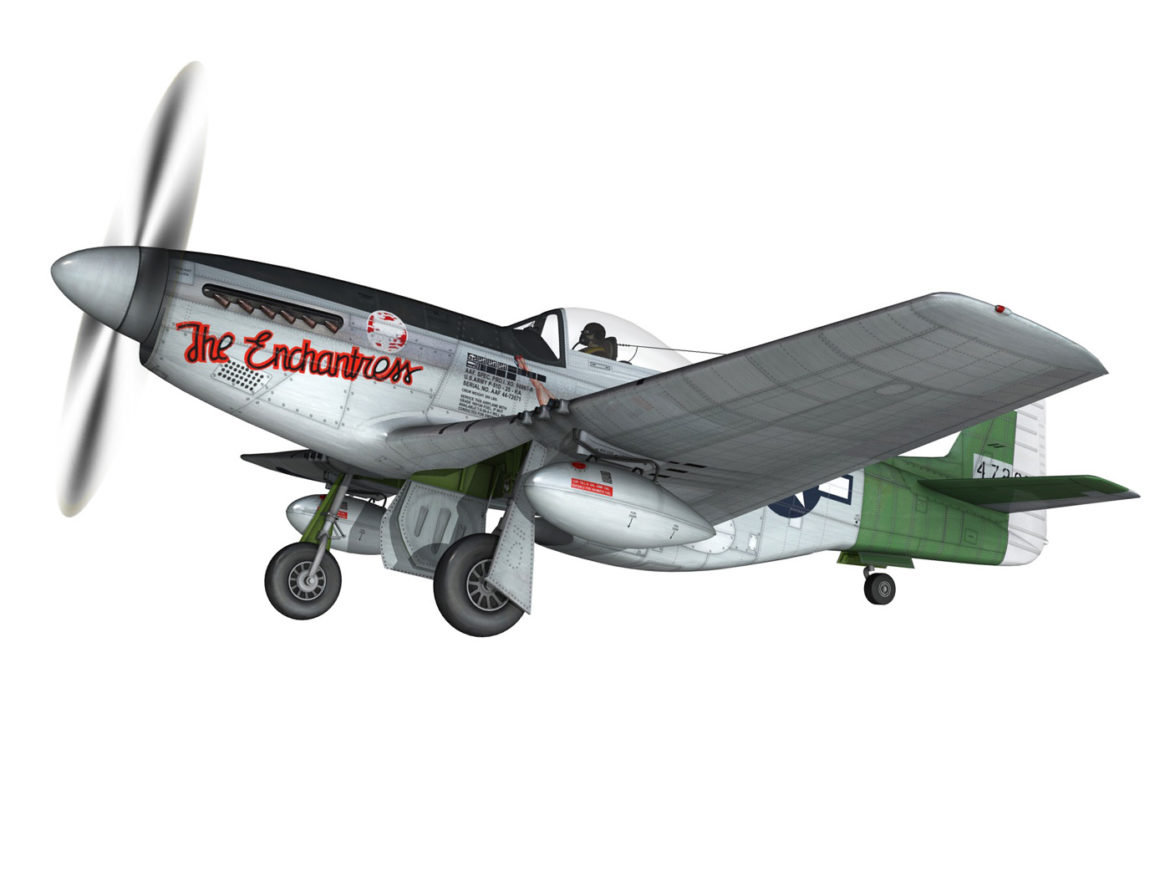 north american p-51d mustang – the enchantress 3d model lwo lw lws obj c4d fbx 266102