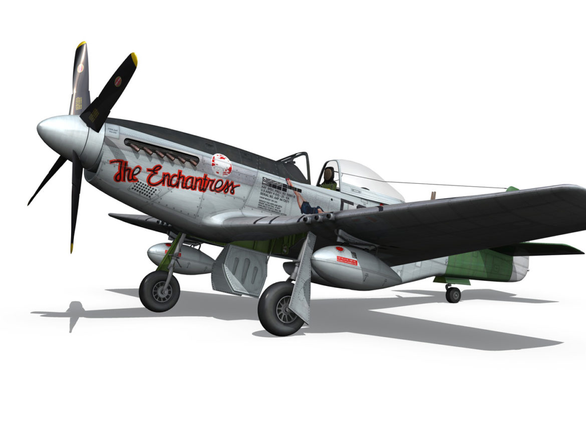north american p-51d mustang – the enchantress 3d model lwo lw lws obj c4d fbx 266103