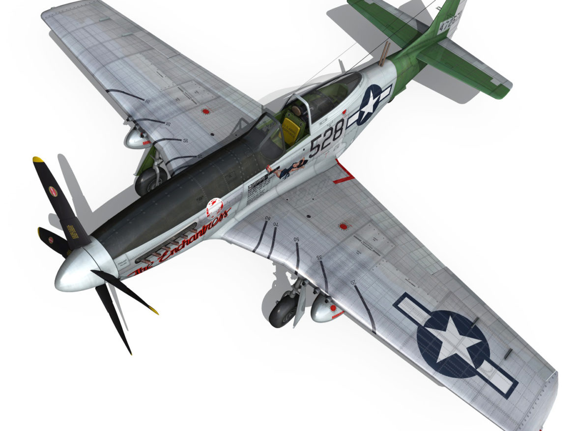 north american p-51d mustang – the enchantress 3d model lwo lw lws obj c4d fbx 266104