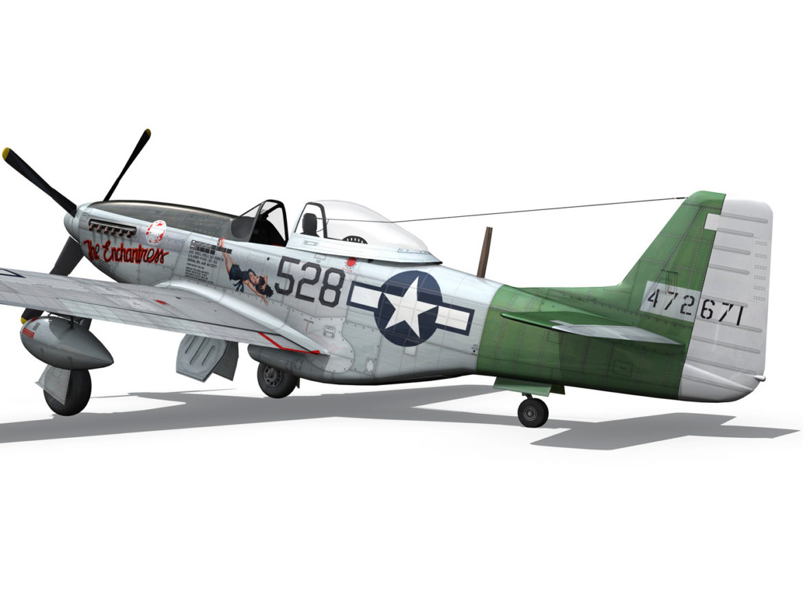 north american p-51d mustang – the enchantress 3d model lwo lw lws obj c4d fbx 266105