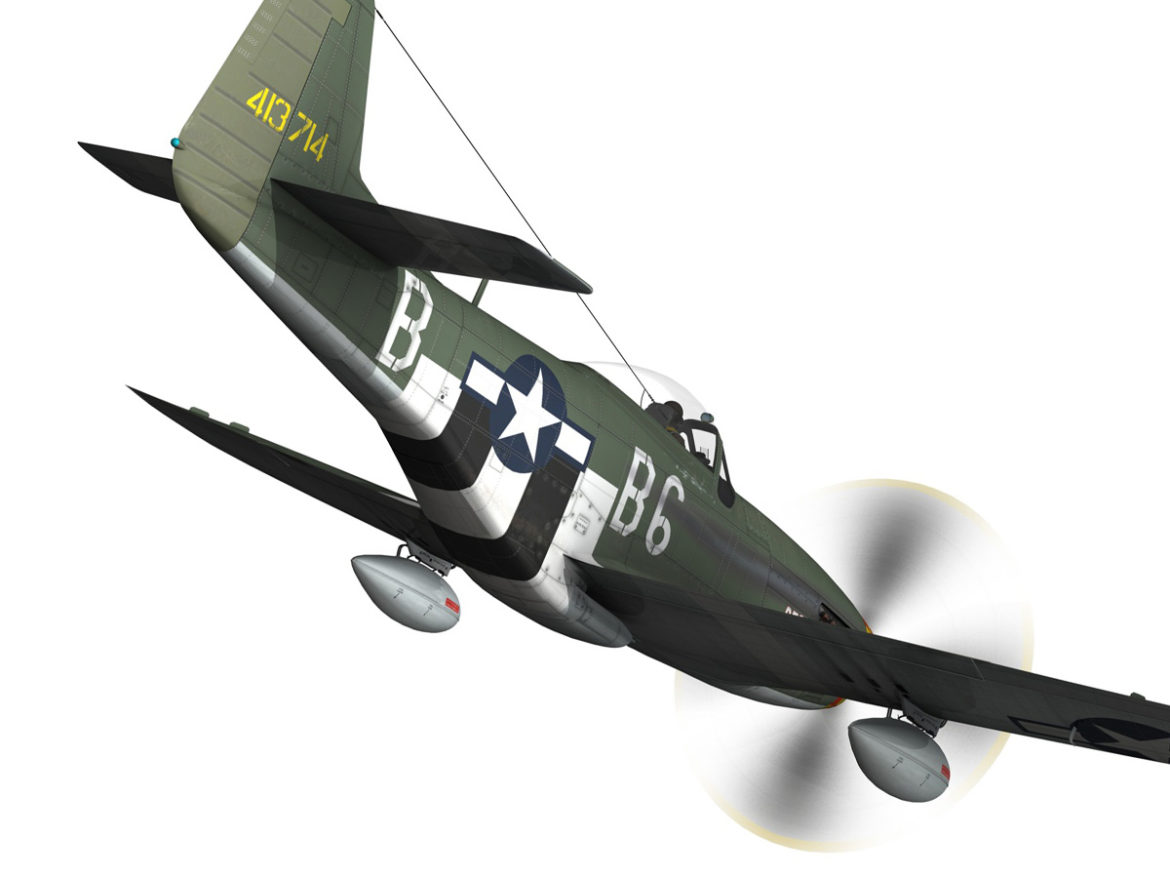 north american p-51d mustang – desert rat 3d model fbx lwo lw lws obj c4d 266123