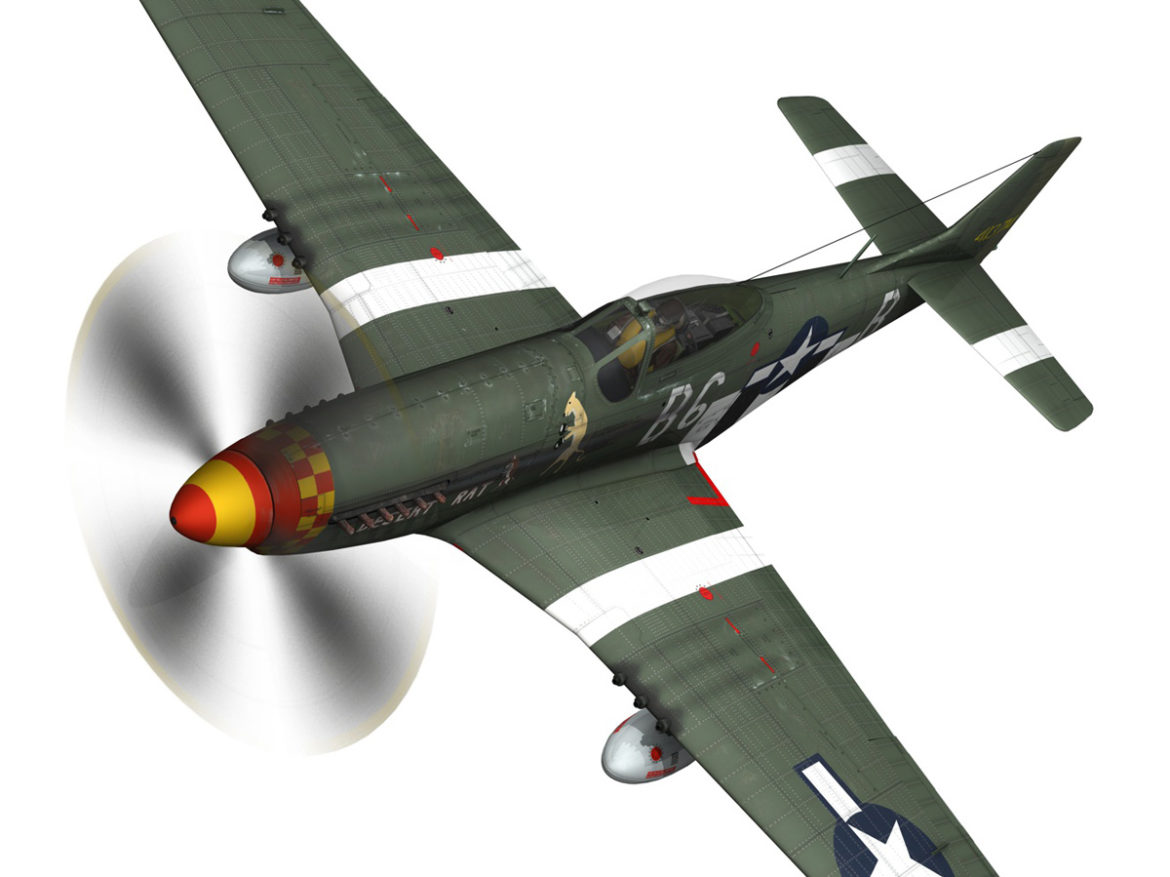 north american p-51d mustang – desert rat 3d model fbx lwo lw lws obj c4d 266126