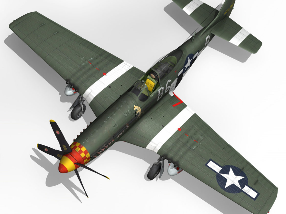 north american p-51d mustang – desert rat 3d model fbx lwo lw lws obj c4d 266134