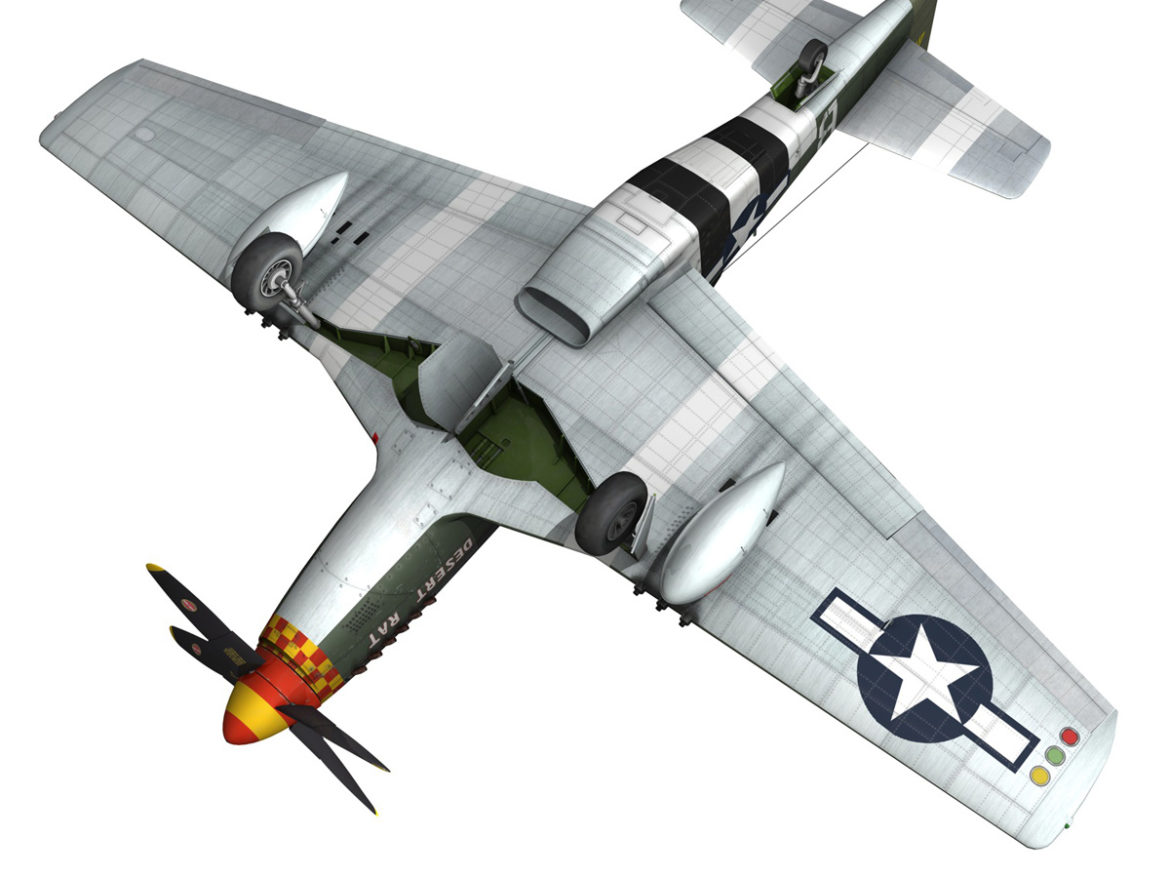 north american p-51d mustang – desert rat 3d model fbx lwo lw lws obj c4d 266135